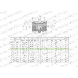 Metrinė hidraulinė jungtis bb m18x1 5 12l xg
