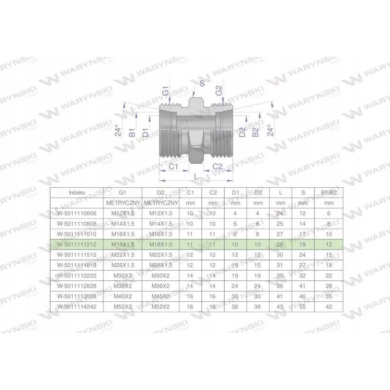 Metrinė hidraulinė jungtis bb m18x1 5 12l xg
