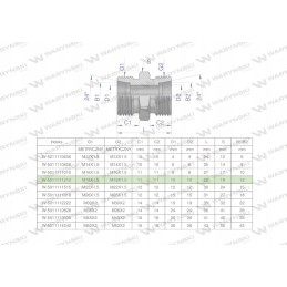 Metrinė hidraulinė jungtis bb m18x1 5 12l xg