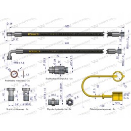 Hidraulinės jungties cat 2 c 385 kabelių rinkinys