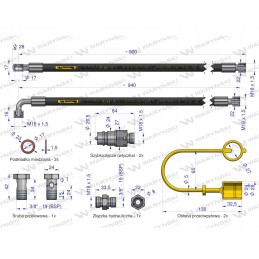 Hidraulinės jungties cat 2 c 385 kabelių rinkinys