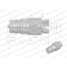 Hidraulinės greitosios jungties kištukas M22x1 5 sriegių