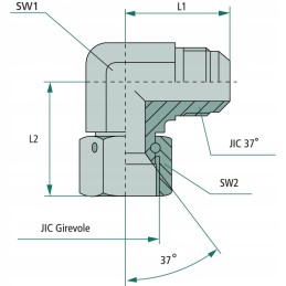 Adapterio jungtis alkūnė wa 7 16 fs jic x 7 16 m jic