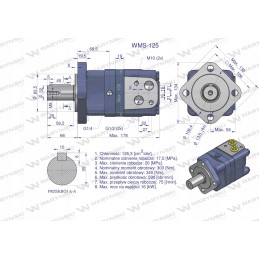 Orbitinis hidraulinis variklis 125 cm3, Warynski aps./min