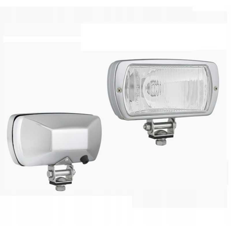 Halogeninis kelio žibintas iš chromuoto metalo