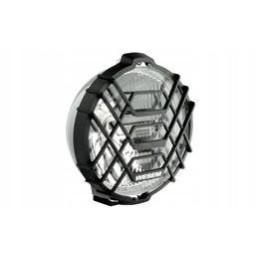 Baltas H3 kelio žibintas su chromuotomis grotelėmis