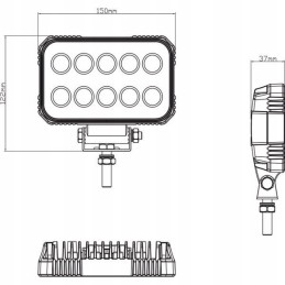Halogeninė stačiakampė LED darbo lempa 15w 1900lm