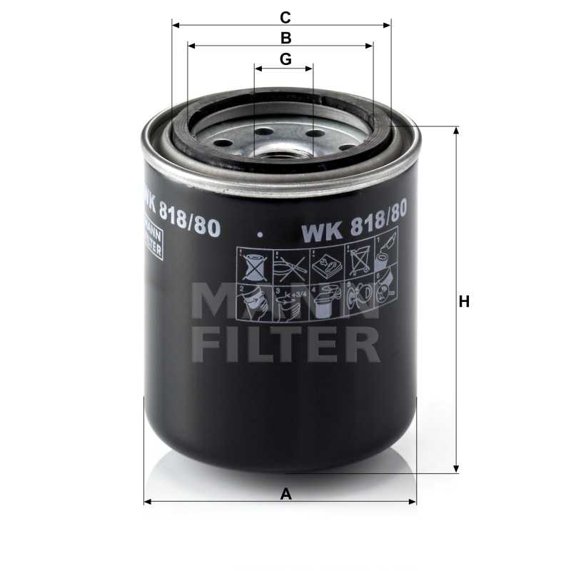 Mann filtras wk 818 80 kuro filtras