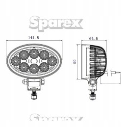LED darbo lempa 1800 liumenų 12 24v ovalus