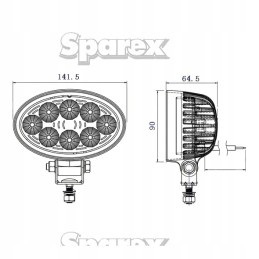 LED darbo lempa 1800 liumenų 12 24v ovalus