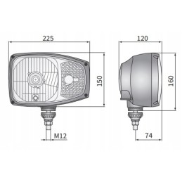 H4 tipo priekinis žibintas su dt04 6p jungtimi, kairysis