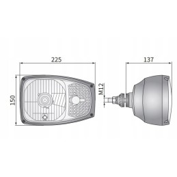 H4 tipo priekinis žibintas su dt04 6p pl jungtimi