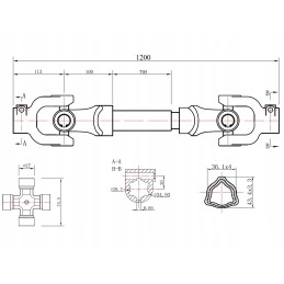 Galios siųstuvo velenas 120cm T-pipe Geko G72302