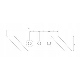 Kaltas, kairiojo ašmenų gaubtas, 34 xl, trys skylės