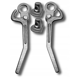 Šoniniai spaustukai Kipra savivarčio kėbului, kairėje ir dešinėje