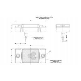 LED markerinė lempa 12v 24v raudona