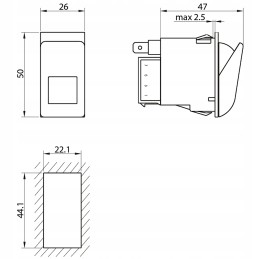 Įjungimo išjungimo jungiklis 4 kontaktų