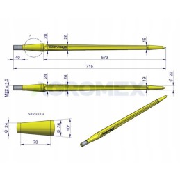 Tiesus krautuvas 710 mm apvali Warynski rankovė