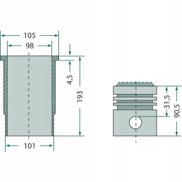 Variklio remonto komplektas 3 žiedai 38006610
