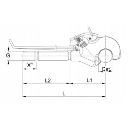 Viršutinės trauklės kablio galas m36 x 4 l 32 mm