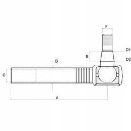 Kairė rutulinė jungtis m24x1 5r m20x1 5 245mm 1337436