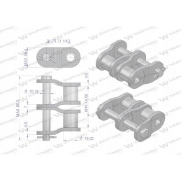 Grandinės jungtis, tiesi plokštė, P20B 2 Warynski