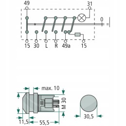 Hella avarinių žibintų jungiklis 6hf003916031