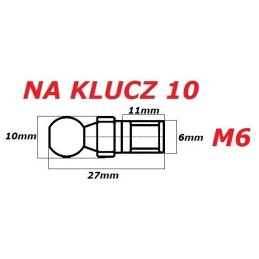 Rutulinis kaištis 27 mm M6 cilindrų tvirtinimui