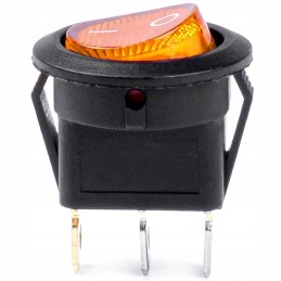 Apvalus jungiklis su geltonu foniniu apšvietimu