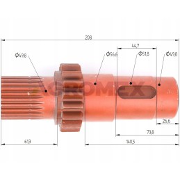 Sukomplektuotas reduktoriaus velenas c 360 orig ursus 464194