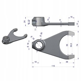 Reduktoriaus šakės q18 mm, skirtos c 330 50011350 gaminiui