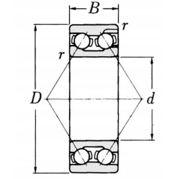 Kampinis kontaktinis rutulinis guolis 40x80x30 2 mm 32082rsgp