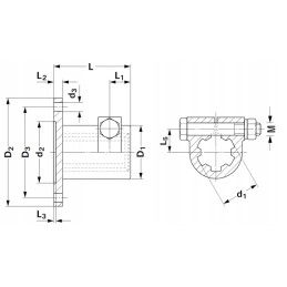 Profiliuota stebulė 1 3 8 z 6 d 120 mm