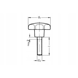 6336s0840 žvaigždės rankenėlė m8 x 40 25