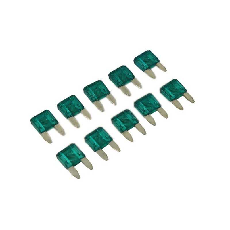Ašmenų saugiklis 15a mini 10vnt 10 9x3 6x16 3mm