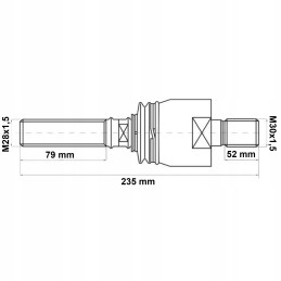 Ašinė jungtis m30 m28 fendt favorit f816300100100