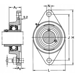 Skf fytb ovalus guolio korpusas 507 mm