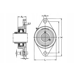 Skf fytb ovalus guolio korpusas 507 mm