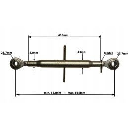 Viršutinė centrinė jungtis 25 7x25 7mm dl 532 815mm