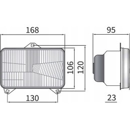 H4 stačiakampis priekinis žibintas massey ferguson r