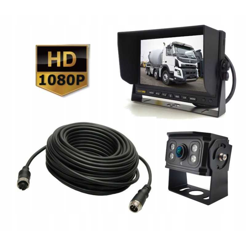 AHD 7 komplektas, plataus kampo atbulinės eigos kamera, 15 m