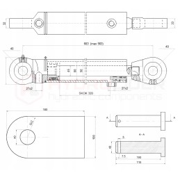 Hidraulinė pavara 80 45 320 l 663 galios hidrolideris