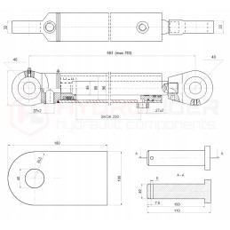 Hidraulinė pavara 80 45 220 l 563 galios hidrolideris