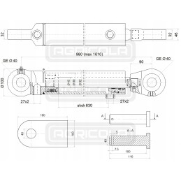 Hidraulinė pavara 80 45 630 l 980 galios hidrolideris