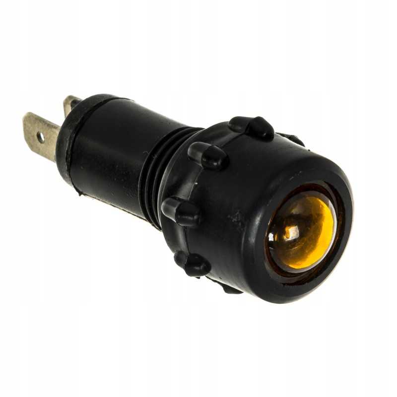 Apvali oranžinė LED indikacinė lemputė 12v 16mm