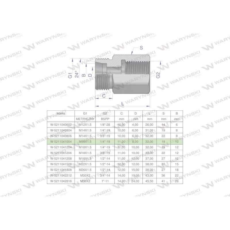 Diferencialo įvorė m16x1 5 10l sriegis x 1 4 v.š 2vnt