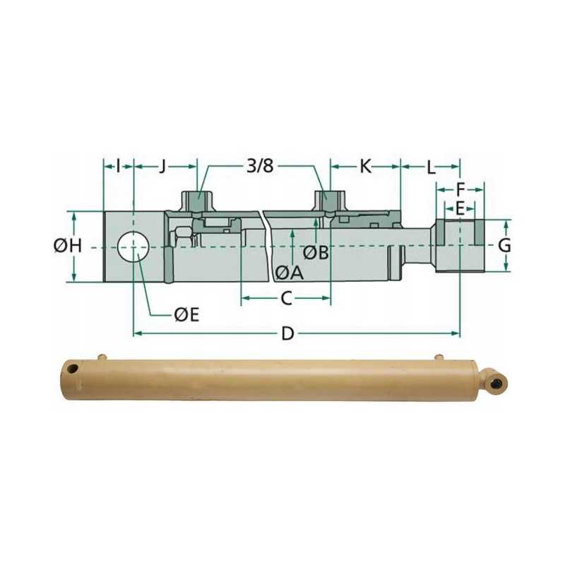 Dvipusis hidraulinis cilindras 45 80 300 granitas