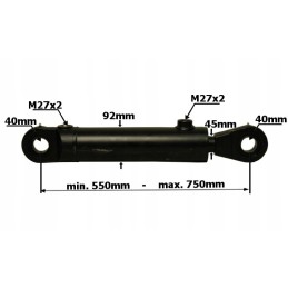 Dvipusis hidraulinis cilindras 550-750mm fi 40mm