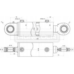 Poliruotas cilindras plūgui, eiga 240mm l 460