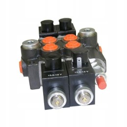 Dviejų sekcijų hidraulinis skirstytuvas, valdomas elektroniniu būdu